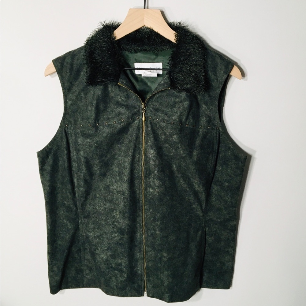 Nancy Bolen City Girl Vest with Fur Neck